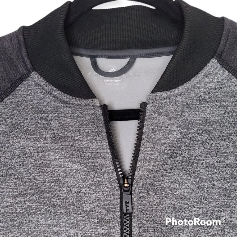 🌼HP🌼 Adidas Women's ClimaWarm Full Zip Heather Gray/Black Fleece Jacket - M - Picture 6 of 11
